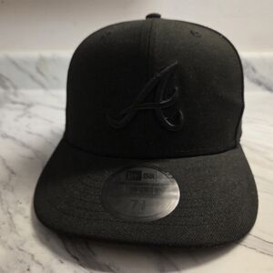 Black New Era Cap with Embroidered Logo - 7 3/4